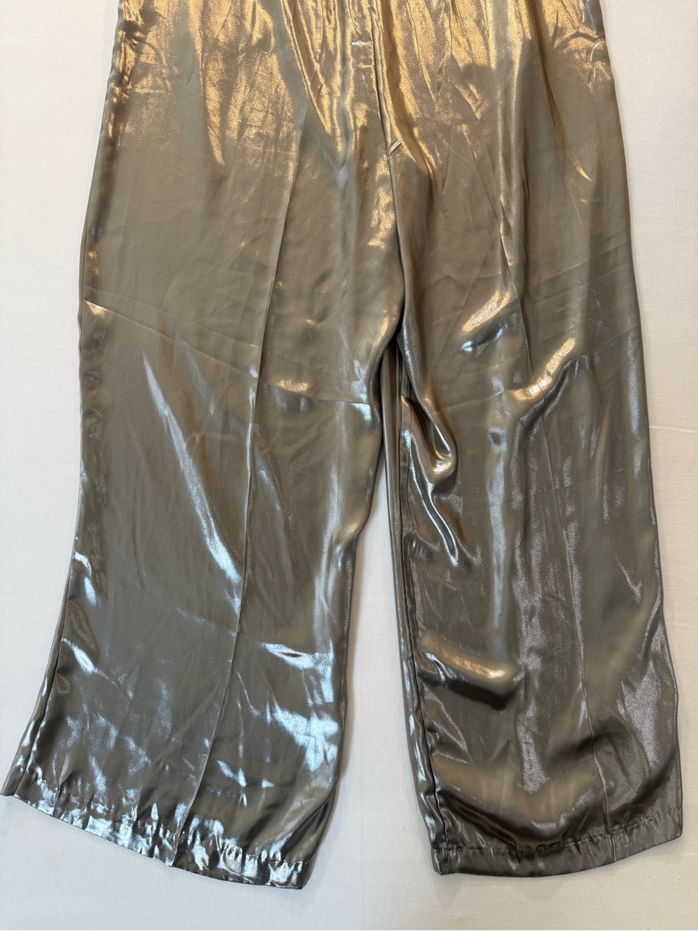 H&M Metallic Wide Leg Pants in Shimmery Silver - Picture 10 of 10